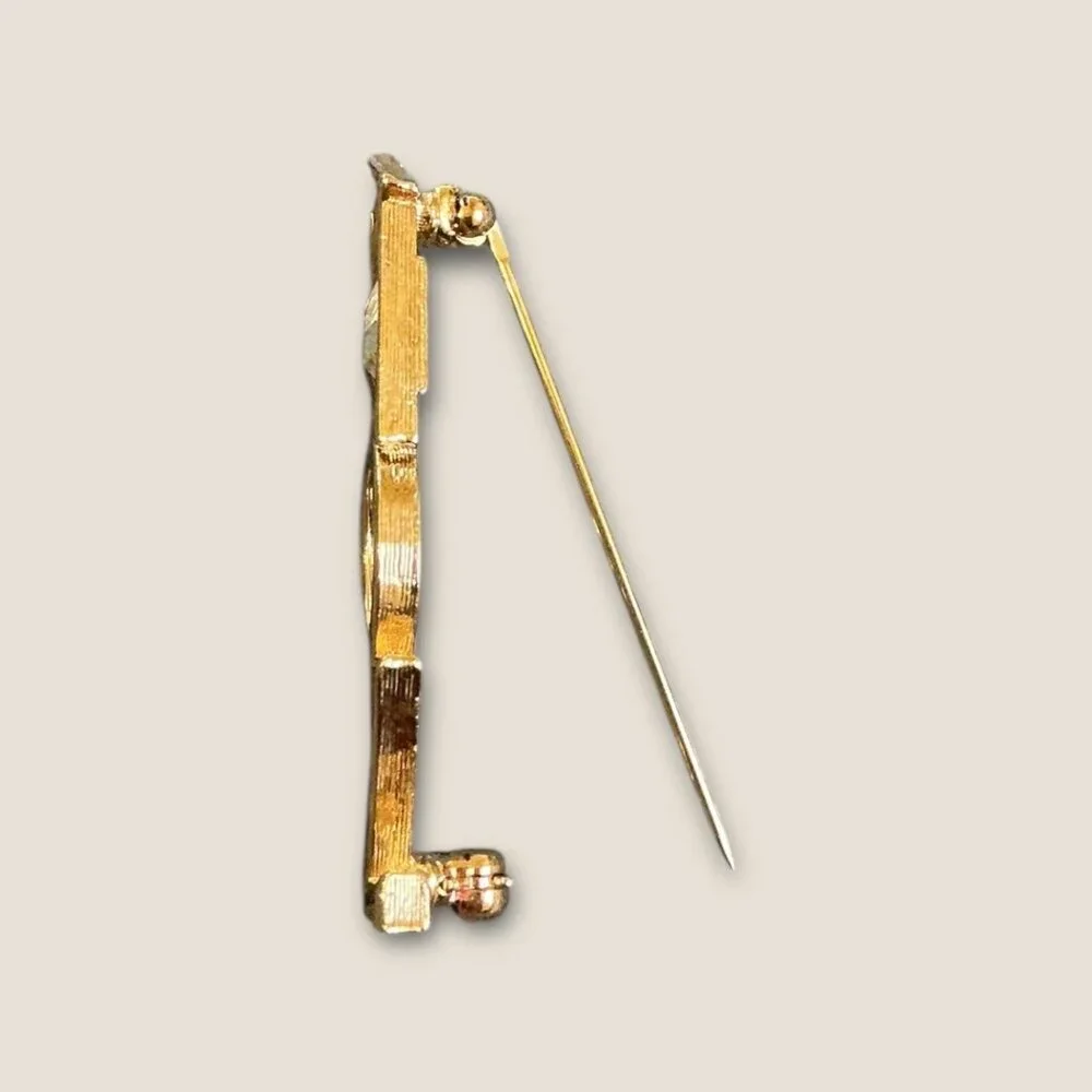 Avon Representative Gold Tone Rhinestone Brooch Pin - Picture 3 of 5